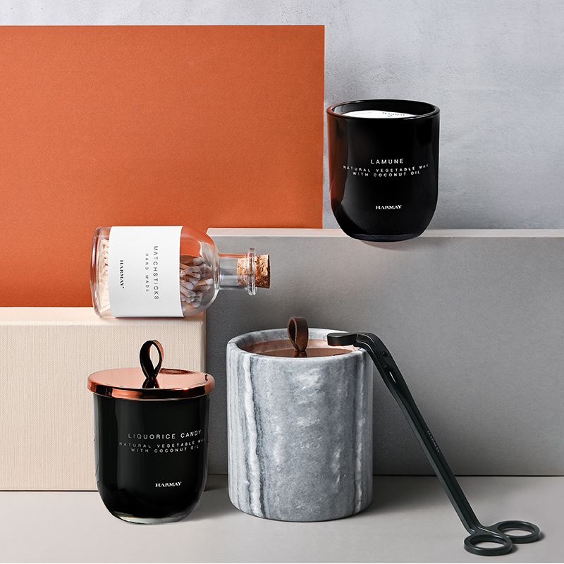Velkoobchod M&Scent Luxusní dekorace na zakázku Soukromá značka Černé sklo Křišťálové vonné svíčky ze sójového vosku