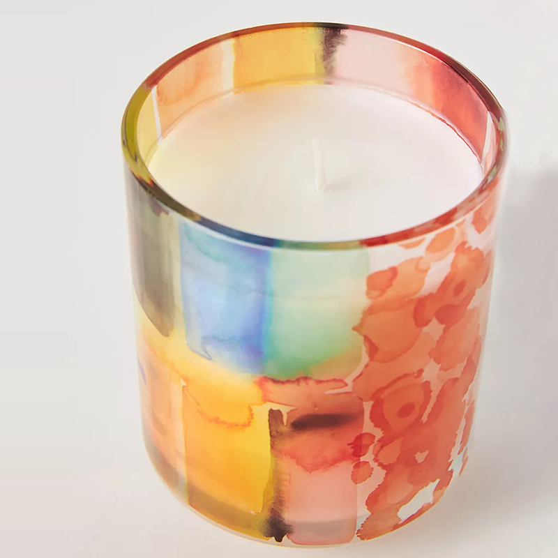 M&Scent Luxury Custom Decoration Private Label 3 Wick A Sunday Painter Glass Křišťálové vonné svíčky ze sójového vosku