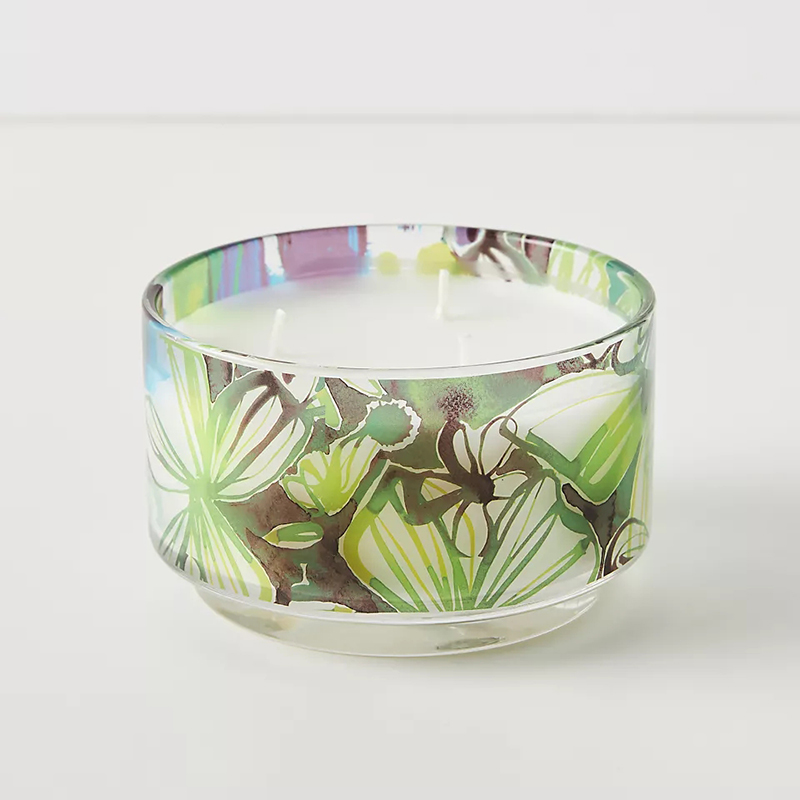 M&Scent Luxury Custom Decoration Private Label 3 Wick A Sunday Painter Glass Křišťálové vonné svíčky ze sójového vosku