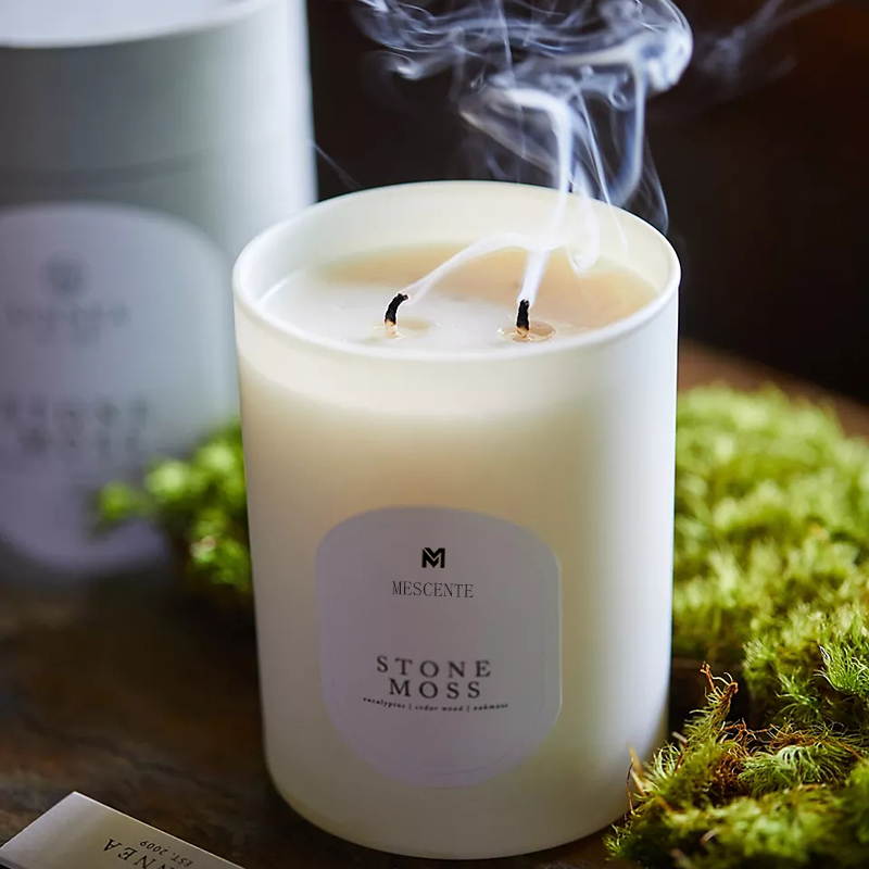 M&Scent Custom Logo Meditace Netoxické kameny Bylinkové ručně nalévané přírodní vonné křišťálové svíčky ze sójového vosku