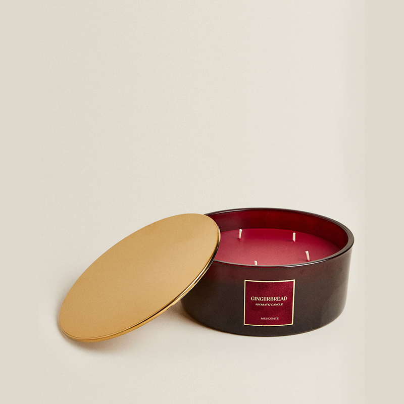 M&Scent Vlastní luxusní 3 uzlové svíčky Personalizované privátní označení Vonná svíčka z černého matného skla