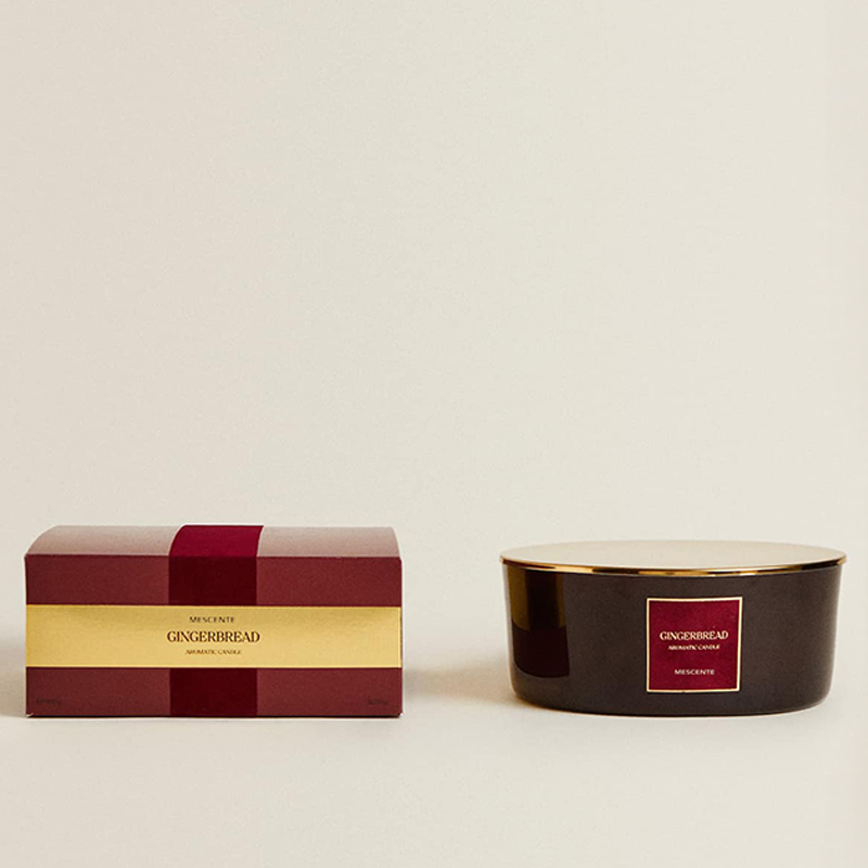 M&Scent Vlastní luxusní 3 uzlové svíčky Personalizované privátní označení Vonná svíčka z černého matného skla