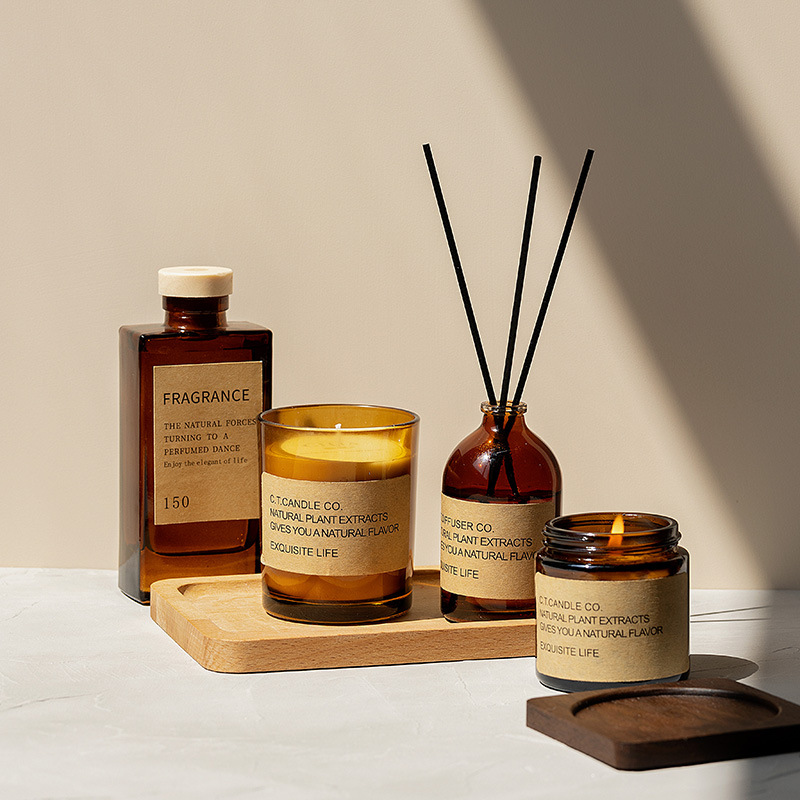 M&Scent luxusní dekorační domácí rákosový difuzér a sada vonných svíček s krabičkovým balením