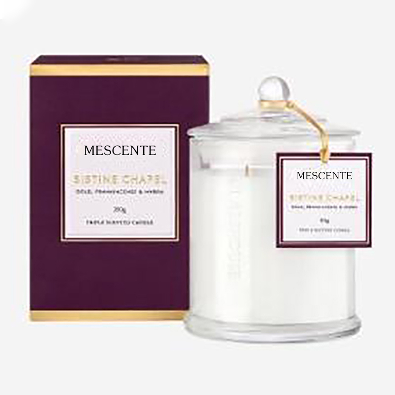 M&Scent velkoobchodní luxusní vlastní soukromý štítek Vánoční klenutá sklenice vonné sójové svíčky s víčkem