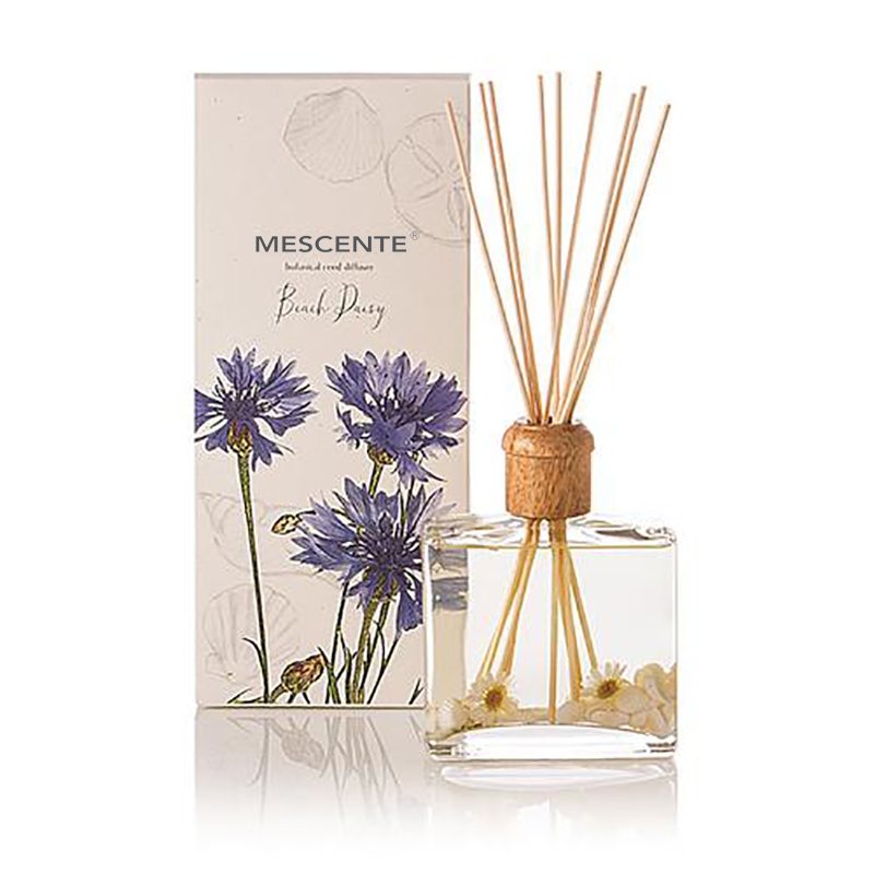 Velkoobchodní vysoce kvalitní luxusní zakázkový privátní štítek Flower Sola Wood Aroma rákosový difuzér s krabičkou