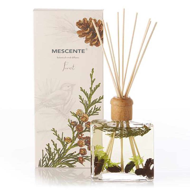 Velkoobchodní vysoce kvalitní luxusní zakázkový privátní štítek Flower Sola Wood Aroma rákosový difuzér s krabičkou