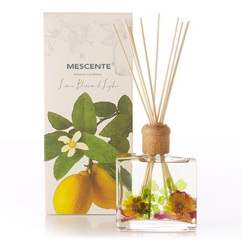 Velkoobchodní vysoce kvalitní luxusní zakázkový privátní štítek Flower Sola Wood Aroma rákosový difuzér s krabičkou