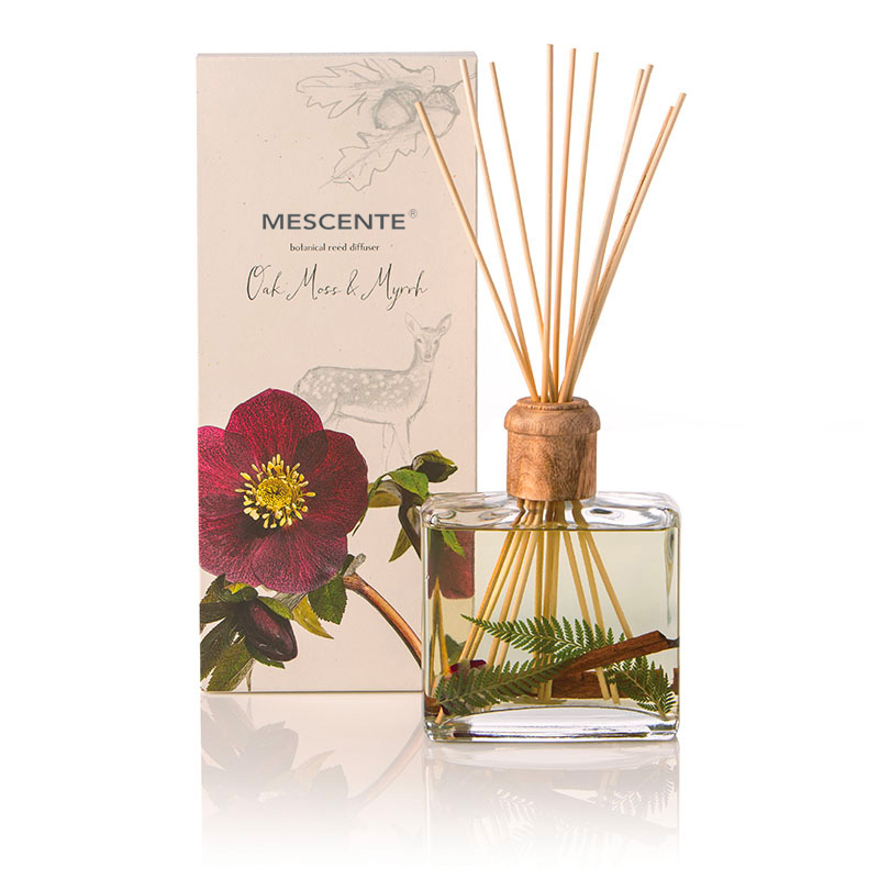 Velkoobchodní vysoce kvalitní luxusní zakázkový privátní štítek Flower Sola Wood Aroma rákosový difuzér s krabičkou