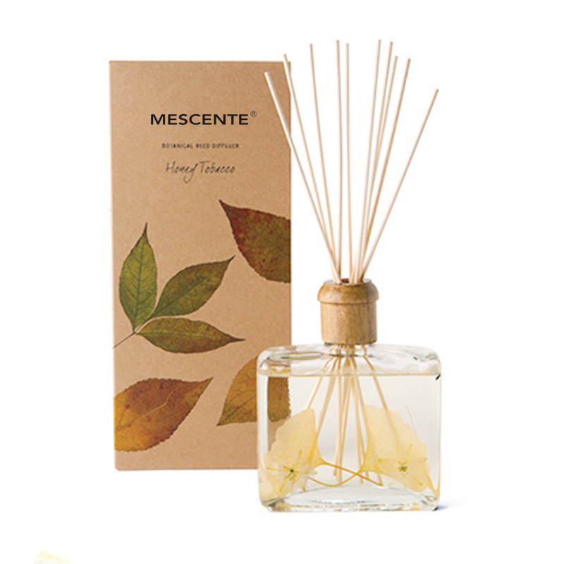 Velkoobchodní vysoce kvalitní luxusní zakázkový privátní štítek Flower Sola Wood Aroma rákosový difuzér s krabičkou