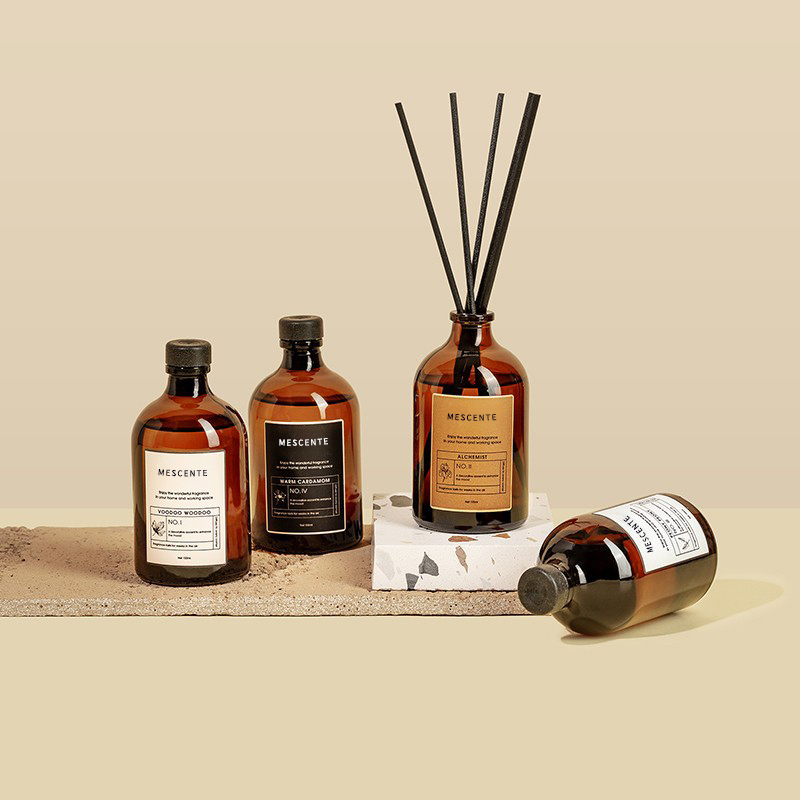 Big Black And Gold 100 ml duhové luxusní sklo barevné tyčinky Fiber Reed difuzér Osvěžovač vzduchu Rozdlo