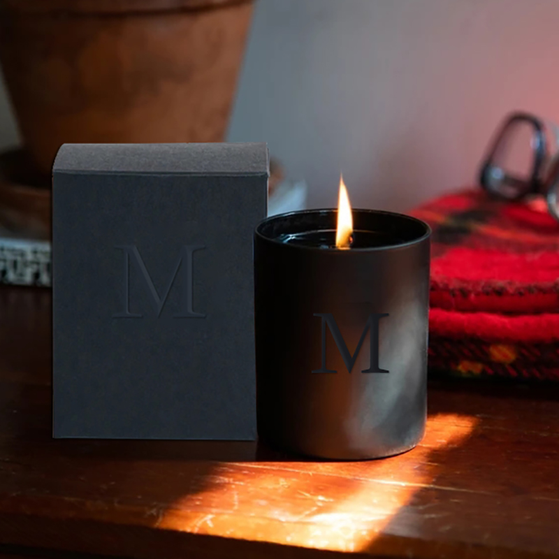M&Scent velkoobchod luxusní černé jedinečné sklenice Svatební dekorativní vonné sójové svíčky s krystaly