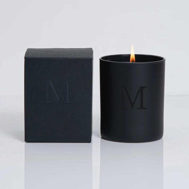 M&Scent velkoobchod luxusní černé jedinečné sklenice Svatební dekorativní vonné sójové svíčky s krystaly