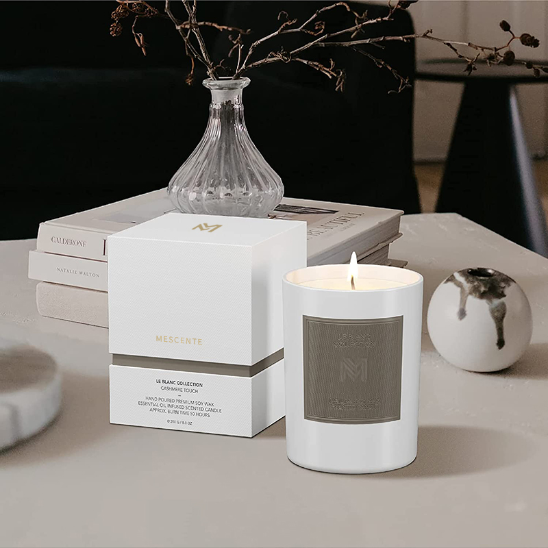 M&Scent velkoobchodní zakázková luxusní černá skleněná skleněná vánoční sada svíček se sójovým voskem