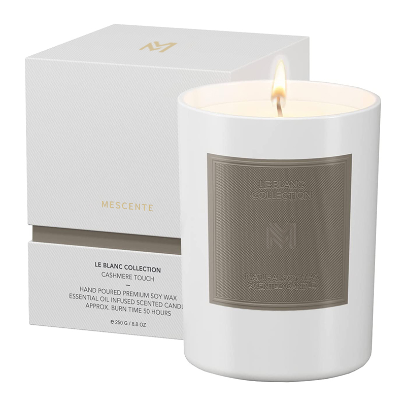 M&Scent velkoobchodní zakázková luxusní černá skleněná skleněná vánoční sada svíček se sójovým voskem