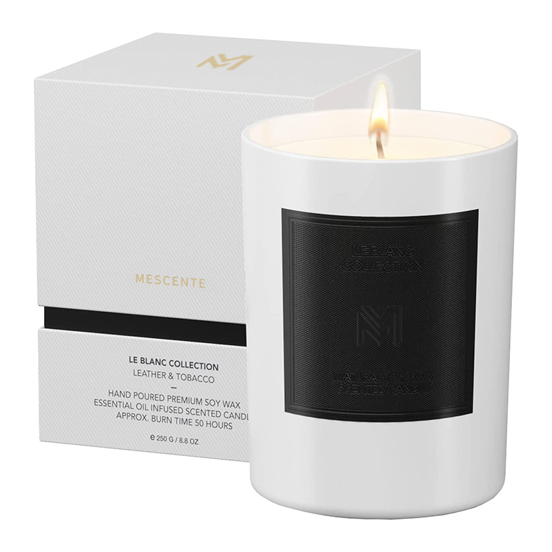 M&Scent velkoobchodní zakázková luxusní černá skleněná skleněná vánoční sada svíček se sójovým voskem