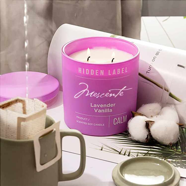 M&Scent velkoobchod luxusní privátní značka černé sklenice vonné svíčky ze sójového vosku s krystaly