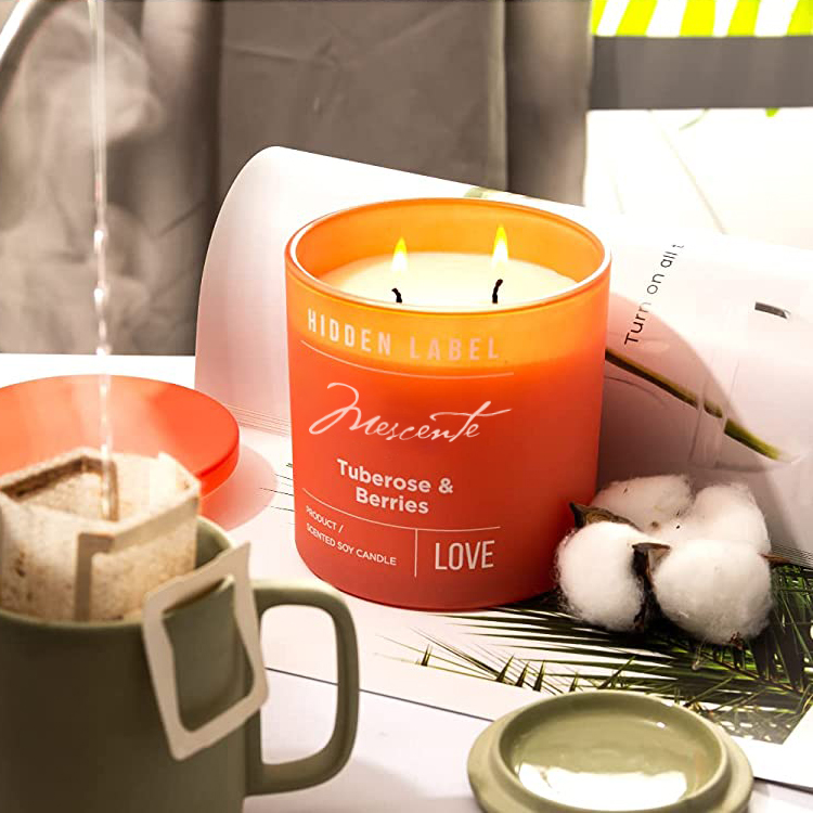 M&Scent velkoobchod luxusní privátní značka černé sklenice vonné svíčky ze sójového vosku s krystaly