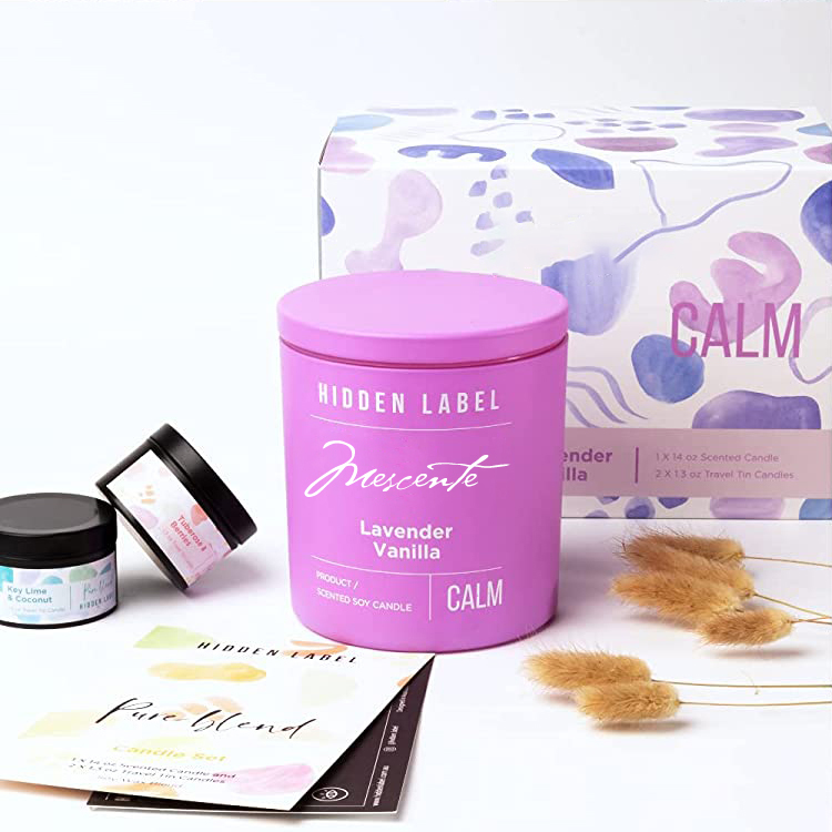 M&Scent velkoobchod luxusní privátní značka černé sklenice vonné svíčky ze sójového vosku s krystaly