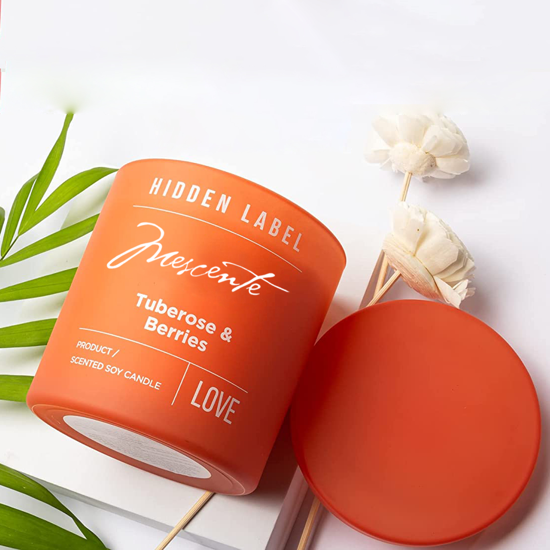 M&Scent velkoobchod luxusní privátní značka černé sklenice vonné svíčky ze sójového vosku s krystaly