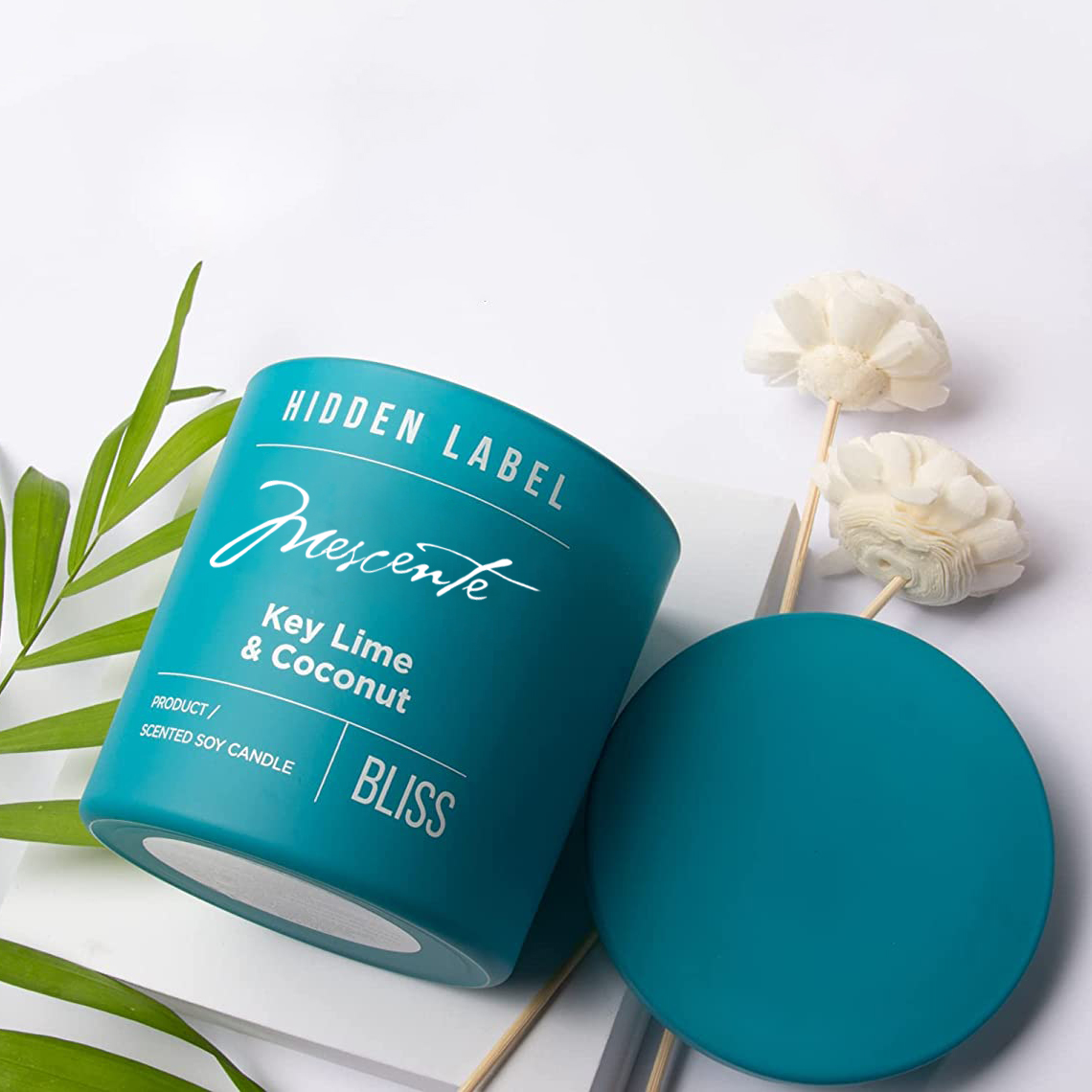 M&Scent velkoobchod luxusní privátní značka černé sklenice vonné svíčky ze sójového vosku s krystaly