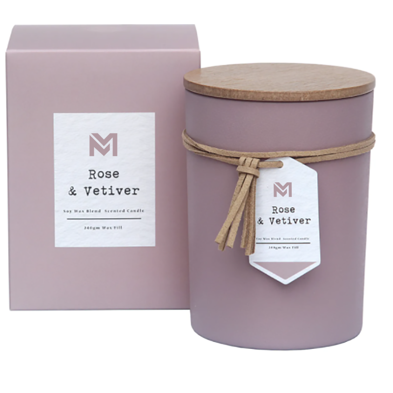 M&S vůně Velkoobchod Private Label Dřevěné víčko Aromaterapeutická vůně Sojový vosk Svíčka Dárková sada ve skleněné nádobě