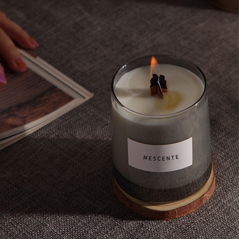 M&Scent luxusní skleněné dózy křišťálové dřevěné knoty vonná svíčka ze sójového vosku, svatební svíčky