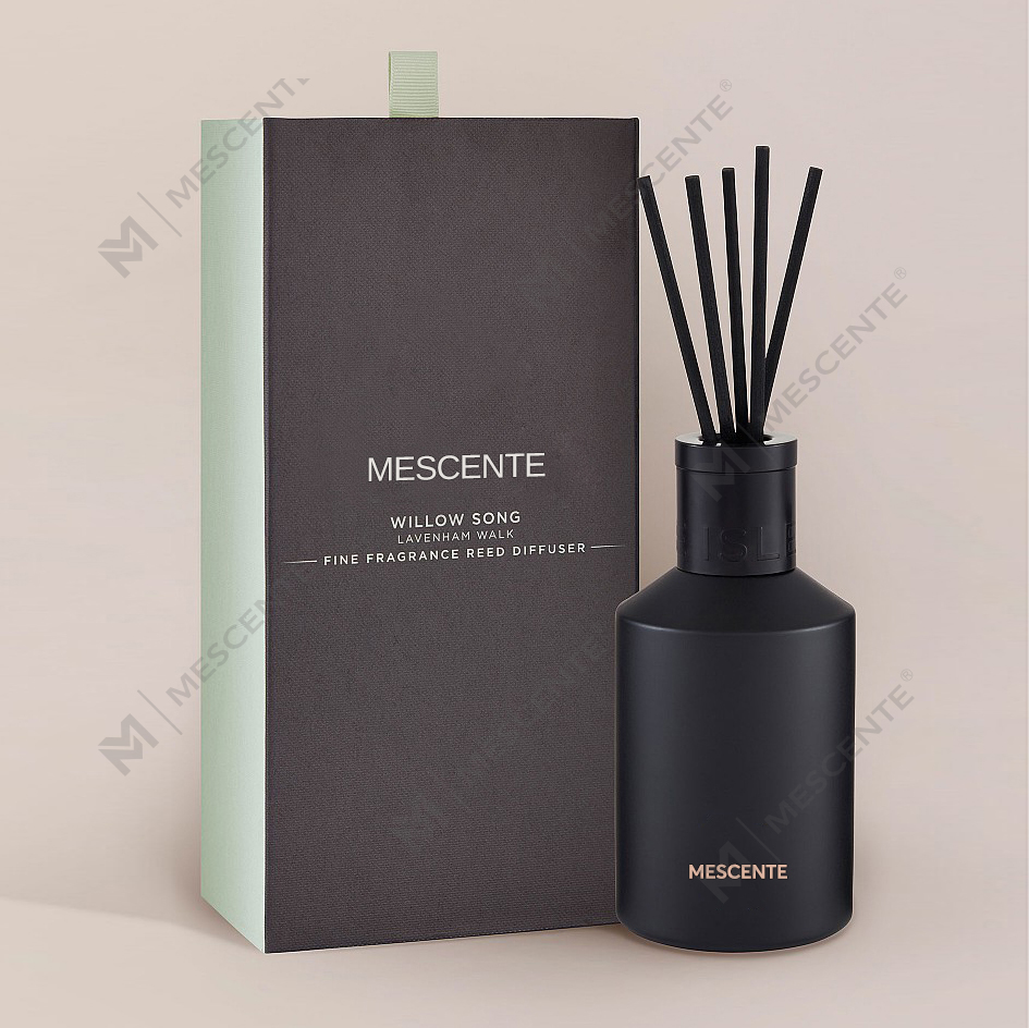 Decoration Oem Printed Box 20ml Square Ceramic Vranjes Wooden Cap House Parfém Aroma Reed Diffuser Oil