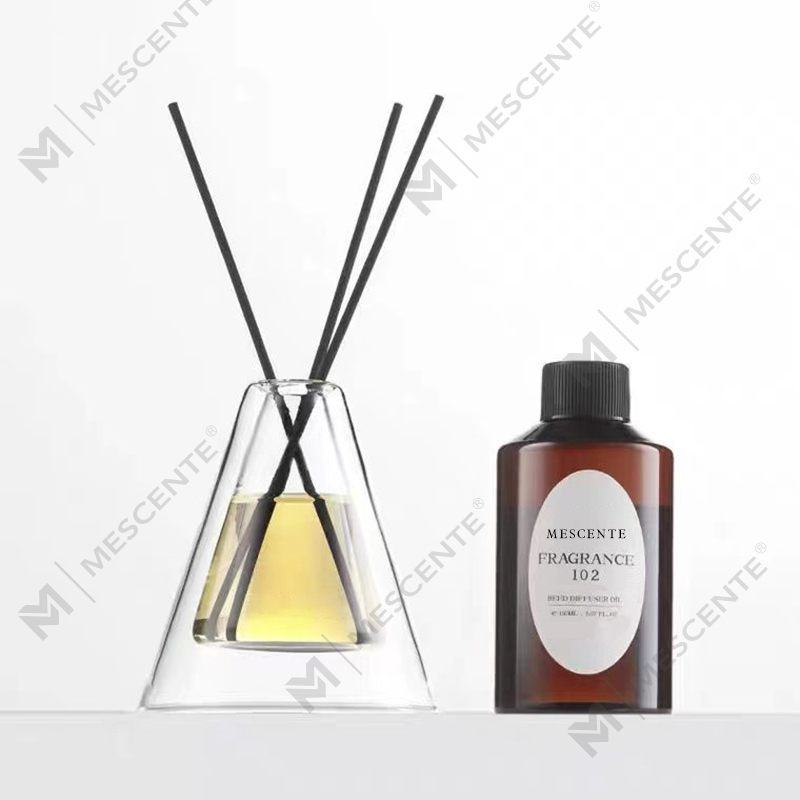 Vlastní velká Hex Essenza Jedinečná skleněná láhev Bílá Matná Extra Air Aroma Rákosový difuzér Domácí vůně, rákosové difuzéry Vánoce
