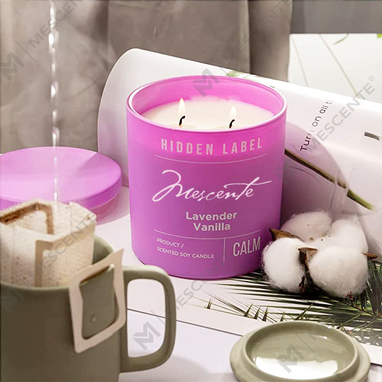 M&Scent velkoobchod luxusní privátní značka černé sklenice vonné svíčky ze sójového vosku s krystaly