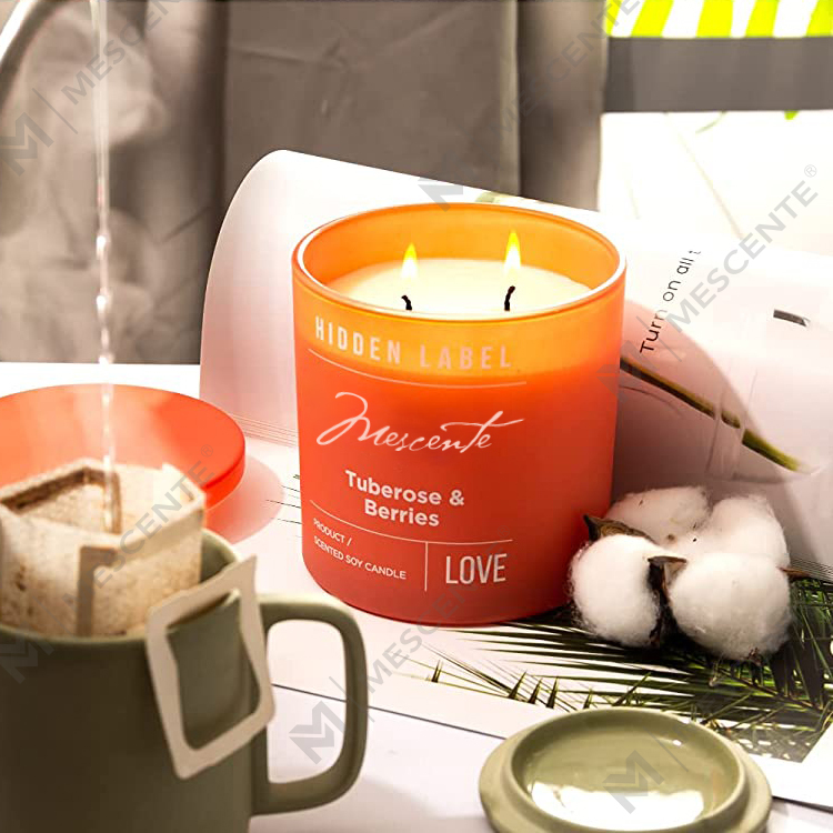 M&Scent velkoobchod luxusní privátní značka černé sklenice vonné svíčky ze sójového vosku s krystaly