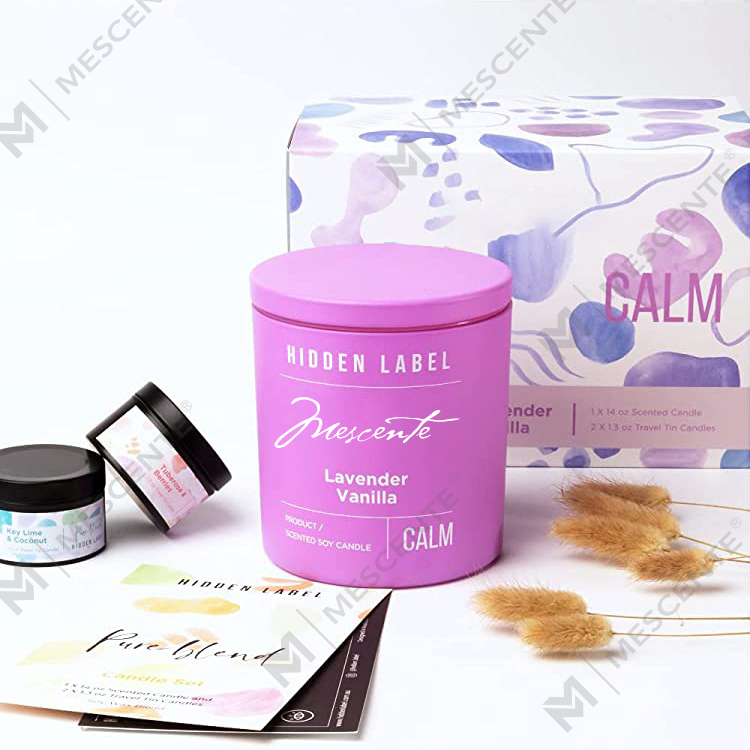 M&Scent velkoobchod luxusní privátní značka černé sklenice vonné svíčky ze sójového vosku s krystaly
