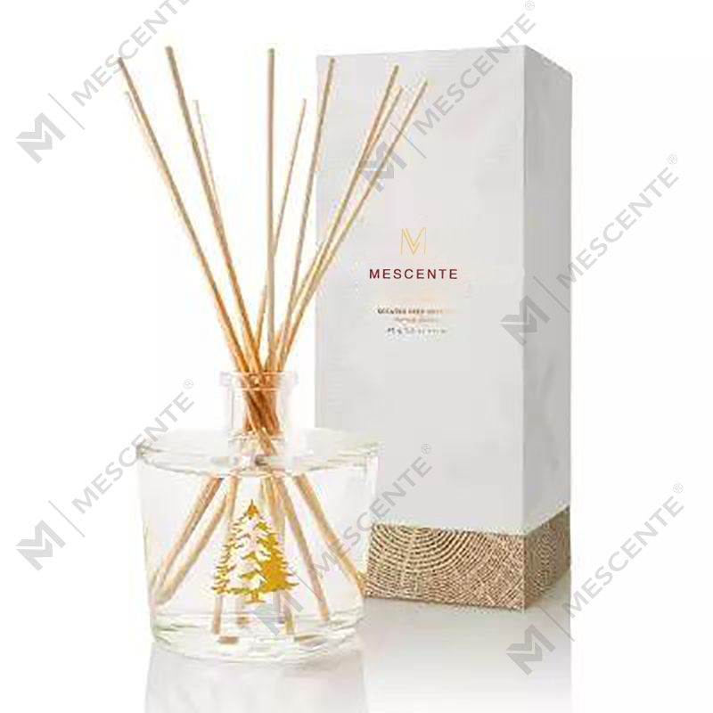 Velkoobchod M&Scent Luxusní skleněná láhev Stik Fiber Kulatý dřevěný šroubový Aroma rákosový difuzér Dárkové sady