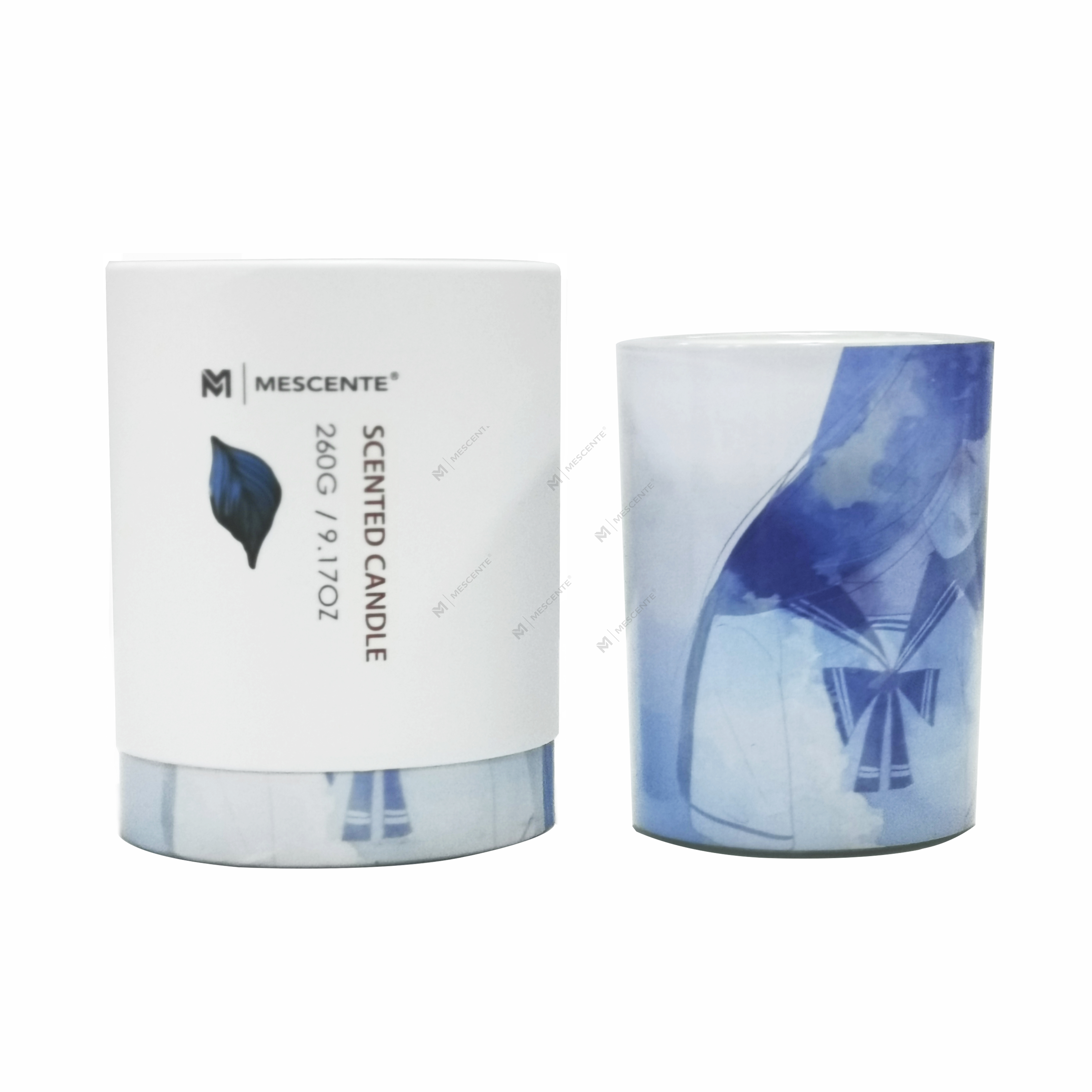 M&Scent velkoobchod privátní značky zelená skleněná nádoba palmová svíčka, duchovní svíčky