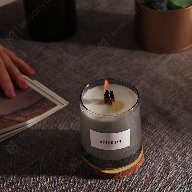 M&Scent luxusní skleněné dózy křišťálové dřevěné knoty vonná svíčka ze sójového vosku, svatební svíčky