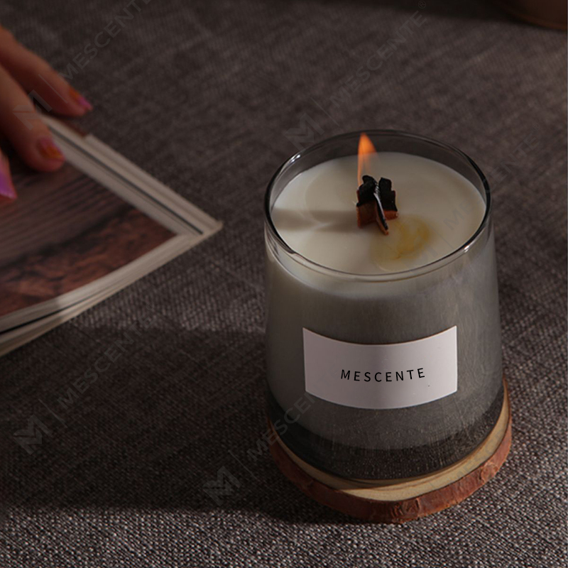 M&Scent luxusní skleněné dózy křišťálové dřevěné knoty vonná svíčka ze sójového vosku, svatební svíčky