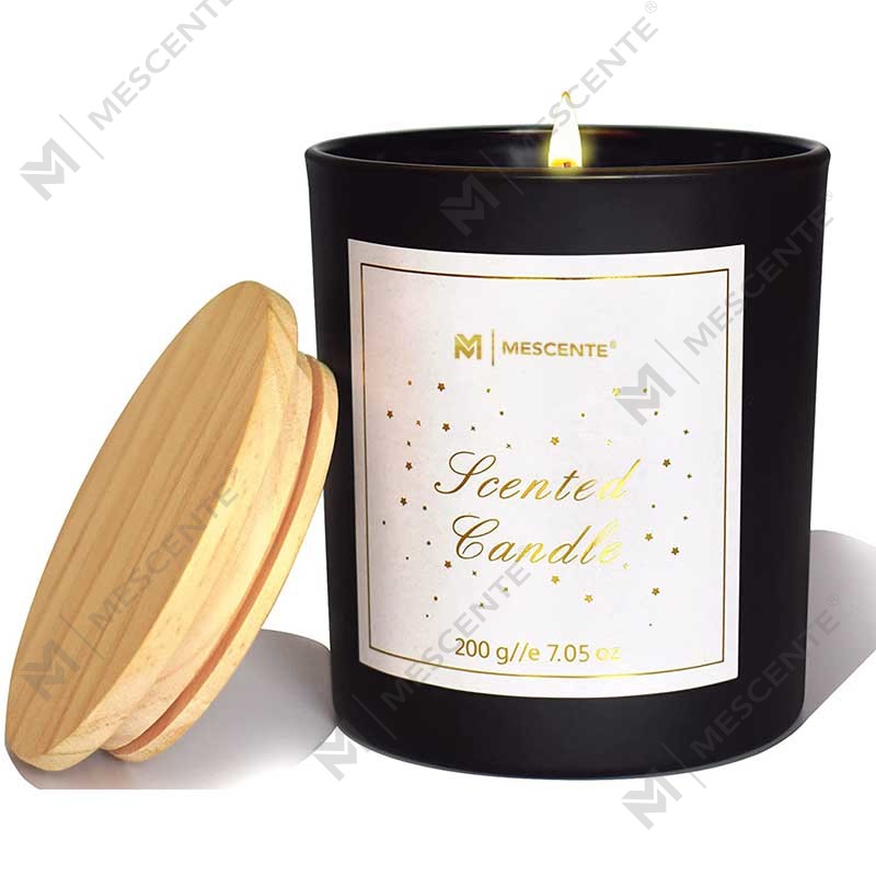M&Scent Custom Logo Mini kulatá láhev z křišťálového skla Silná káva Sojový vosk Vonné svíčky s krabicí ve velkém