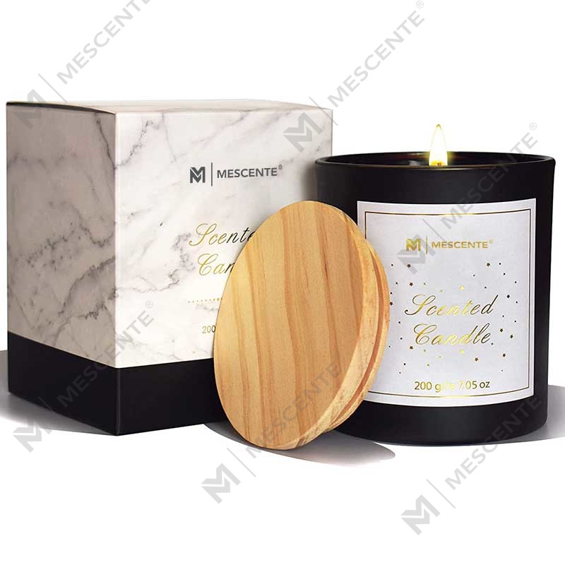 M&Scent Custom Logo Mini kulatá láhev z křišťálového skla Silná káva Sojový vosk Vonné svíčky s krabicí ve velkém