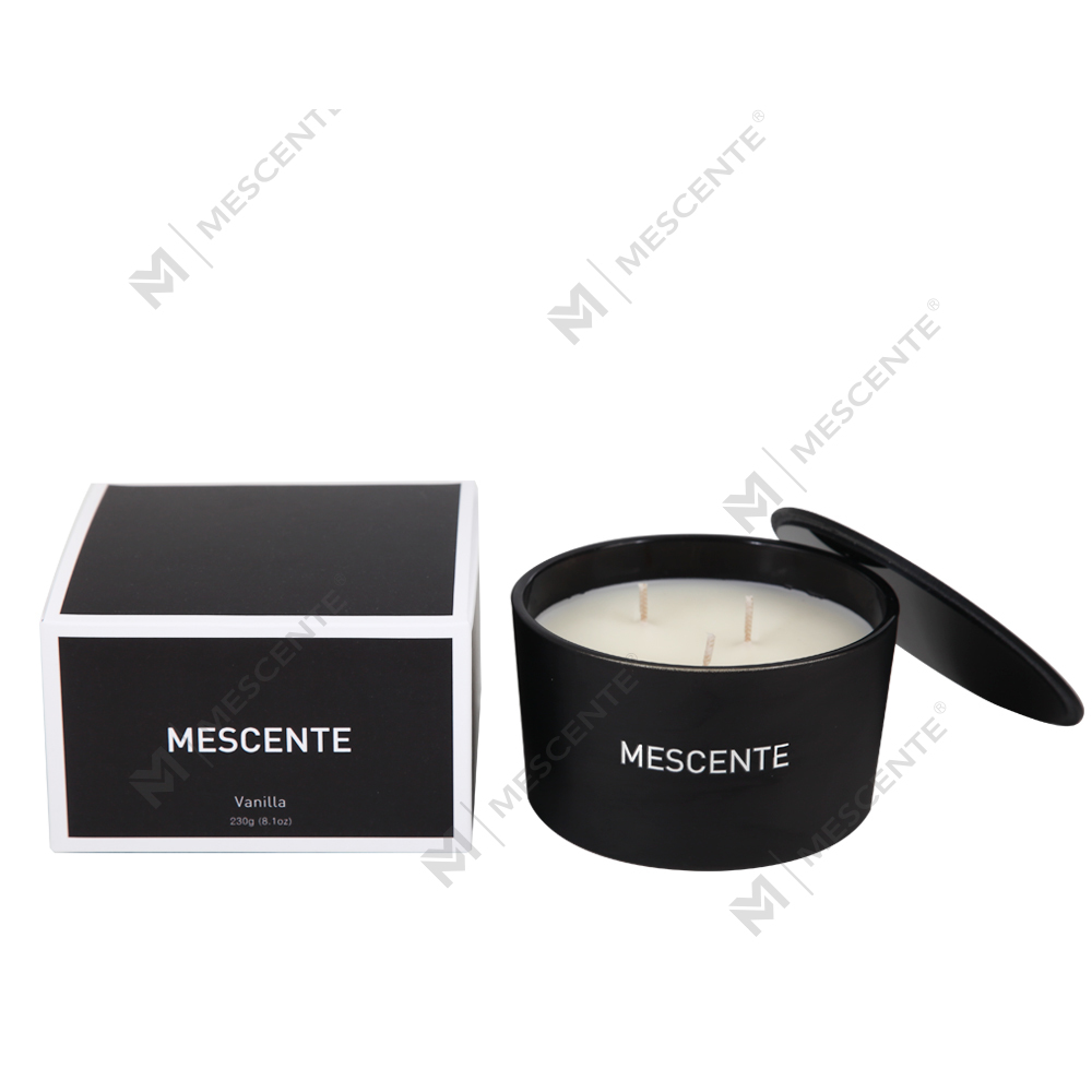 Mescente velkoobchod Private Label skleněná nádoba 3 knot 100% sojový vosk vonná svíčka