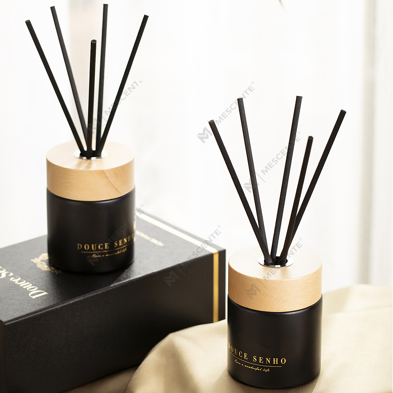 M&Scent Black Bottle Parfém Aroma rákosový difuzérový olej, vůně Thajské rákosové difuzéry Dárková sada