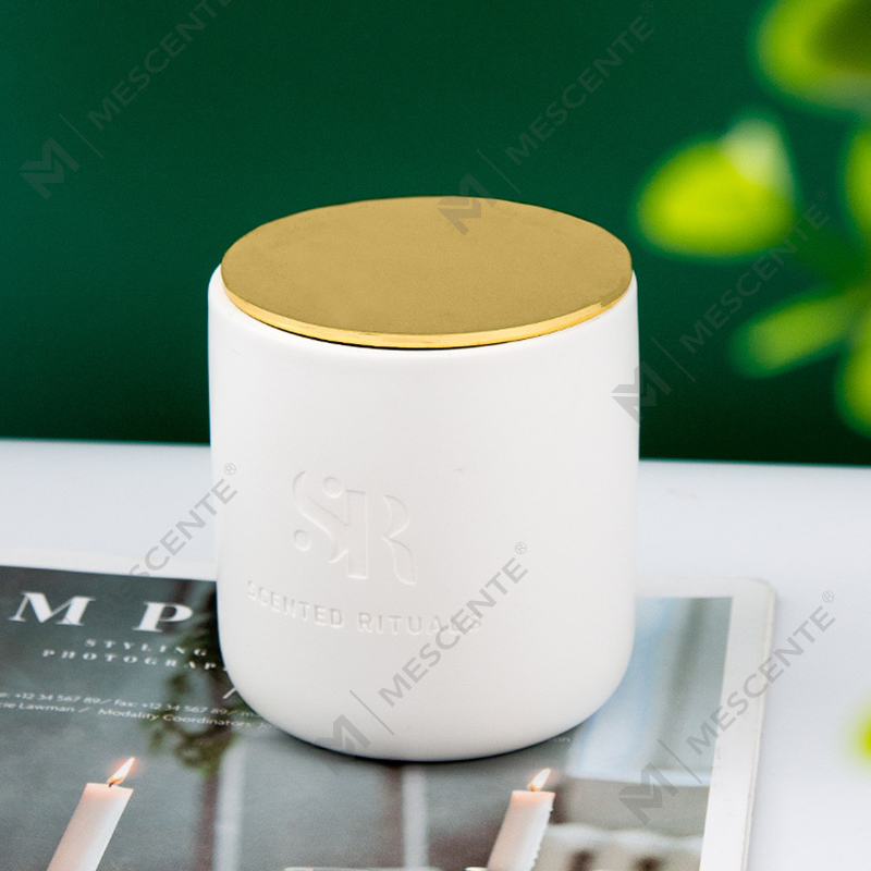 M&S vůně Custom Logo Levné keramické dózy s dřevěným víčkem Svíčka, luxusní svíčky z kokosového vosku