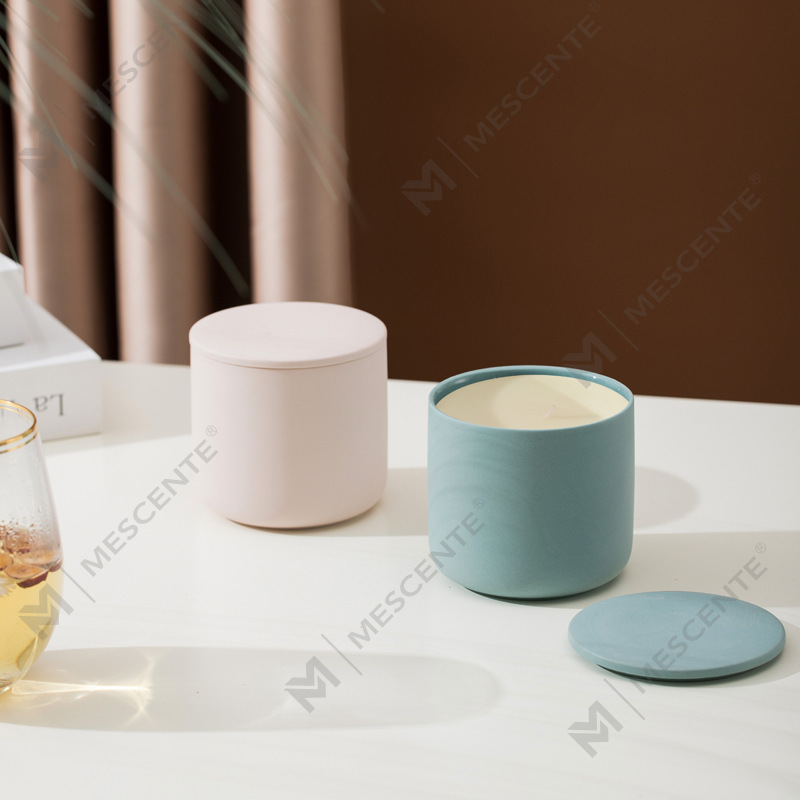 Velkoobchod M&Scent na zakázku moderní velká 3 knotová stříbrná bílá matná sklenice na vánoční svíčku s bambusovým víčkem