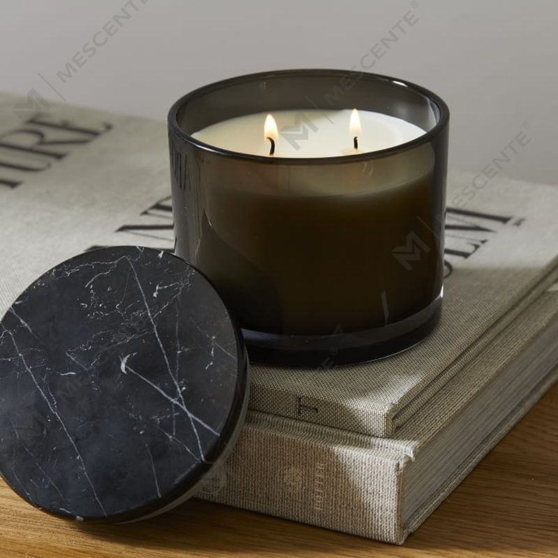 Velkoobchod Low Moq Luxury Unlabeled 2 Wick Vitrina Marble Licked Candle