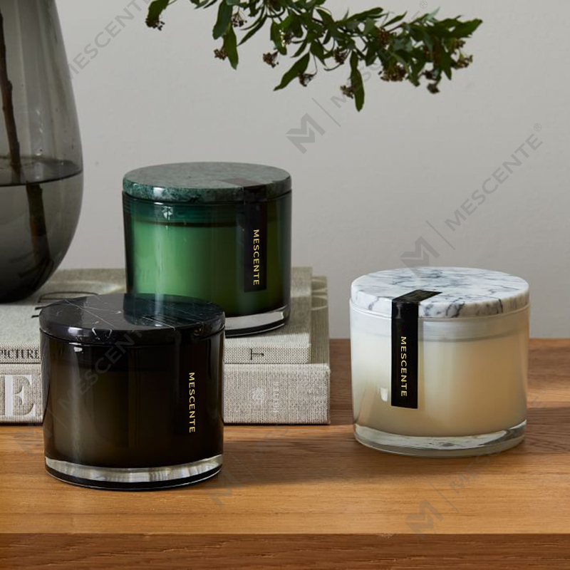Velkoobchod Low Moq Luxury Unlabeled 2 Wick Vitrina Marble Licked Candle