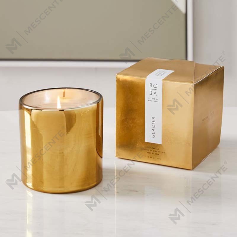 Amazon Luxury Custom Gold Print Logo Černá skleněná dóza vonná sojová vosková svíčková dekorace Dárková sada