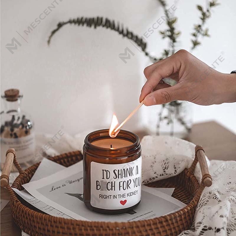 M&Scent Vánoční vonná svíčka ze 100% přírodního vosku pro domácí dárkovou sadu, vonná svíčka ve skleněné nádobce s kovovým víčkem