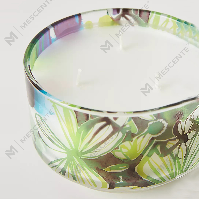 M&Scent Luxury Custom Decoration Private Label 3 Wick A Sunday Painter Glass Křišťálové vonné svíčky ze sójového vosku