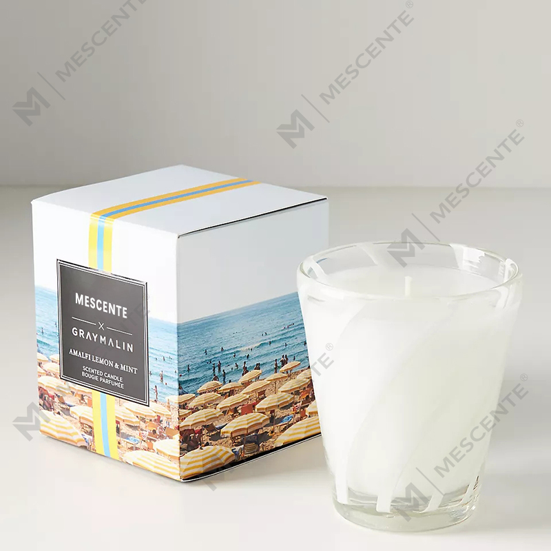 Svatební vonné svíčky s osobním logem M&Scent Luxury White Soy Wax