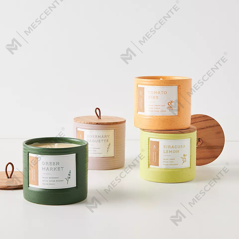 M&Scent Private Label barevné keramické dózy Elegantní svíčky s vůní sójového vosku