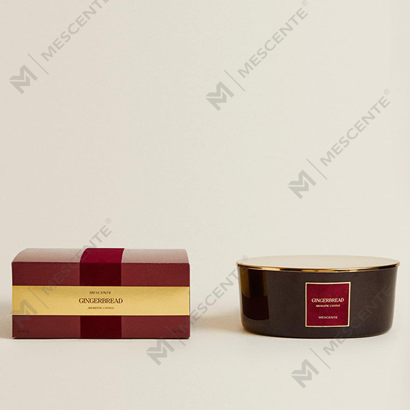 M&Scent Vlastní luxusní 3 knotové svíčky Personalizované privátní označení Vonná svíčka z černého matného skla