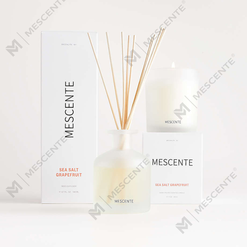 M&Scent luxusní privátní značka fialová barva aroma rákosový difuzér dárková sada s krabičkou